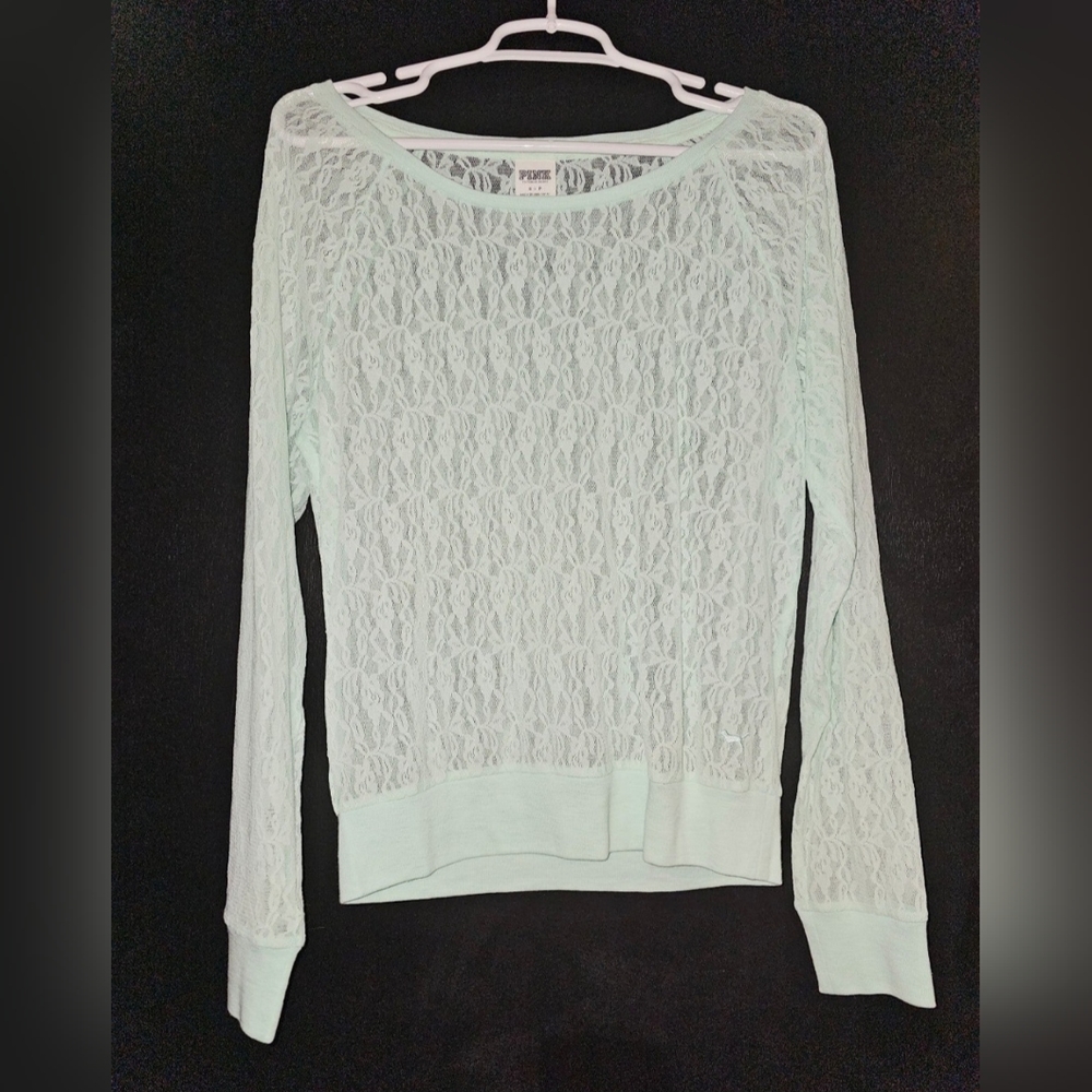 Victoria Secret PINK lace mint top small